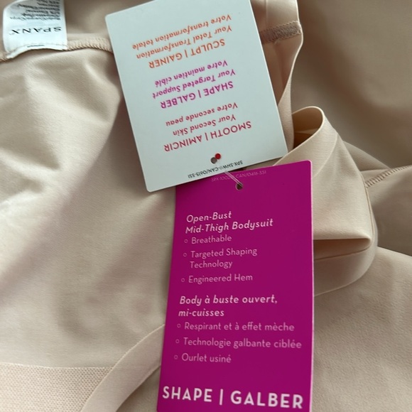 SPANX Open Bust Mid Thigh Bodysuit Shapewear Nude Women size 3x NEW - Picture 11 of 14